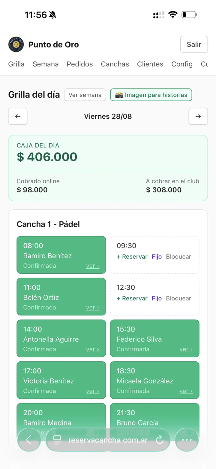 Panel y caja del día